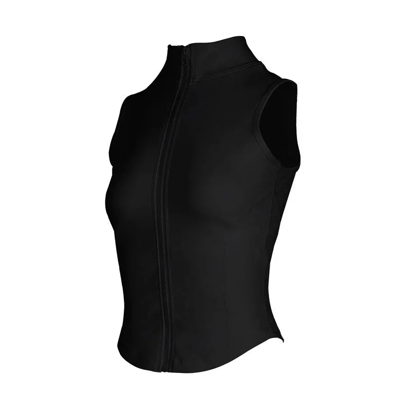 Women's High-Neck Zip-Up Equestrian Vest | Sleeveless Riding & Training Top @ ghoddosh.com