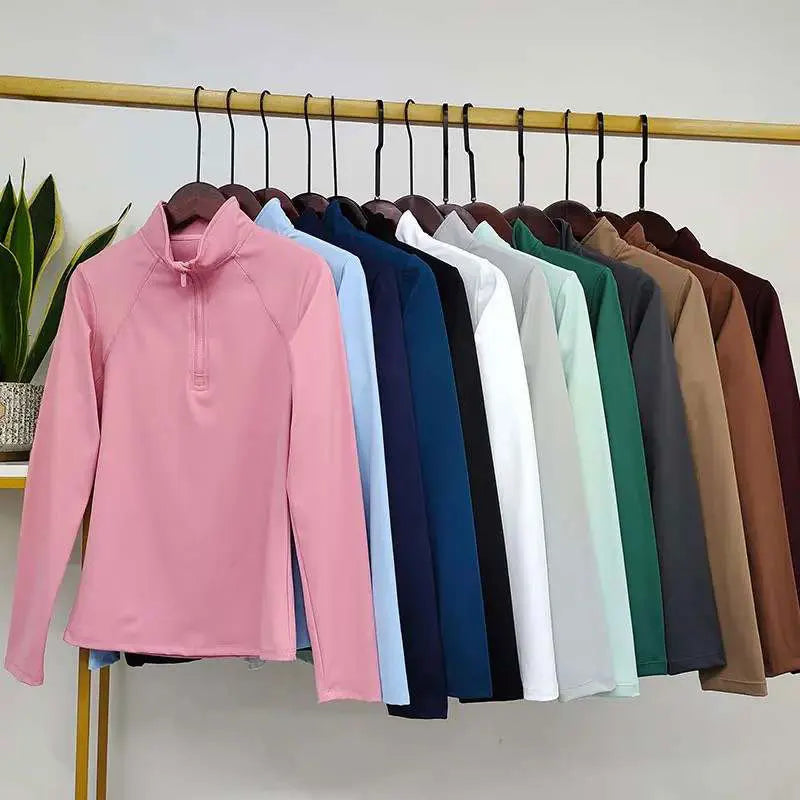 Burgundy Horse Riding T-Shirt / Women Soft Equestrian Long Sleeve Tops / Available in colors - Ghoddosh.com