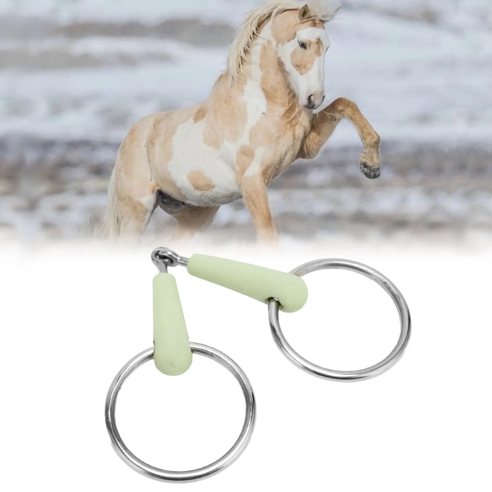 Horse Snaffle Bit Rubber Wrapped Stainless Steel Loose Ring