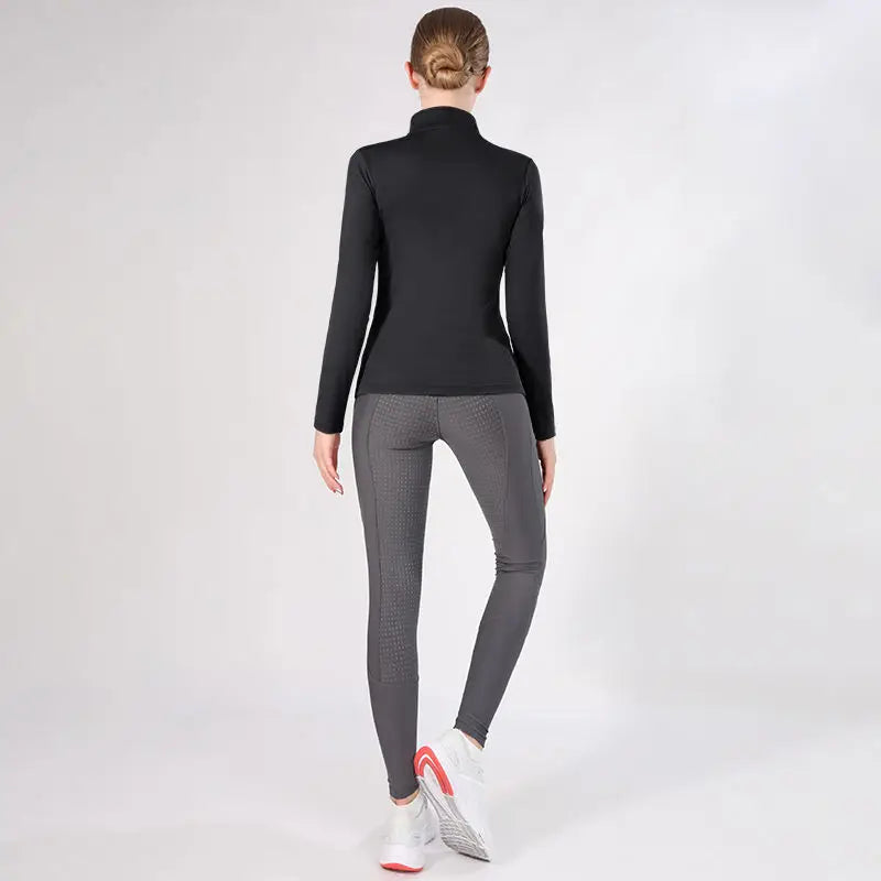Western Zipper Horseback , Long Sleeve  Equestrian Tops