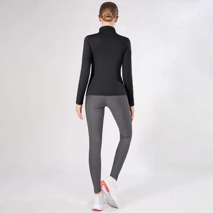 Western Zipper Horseback , Long Sleeve  Equestrian Tops
