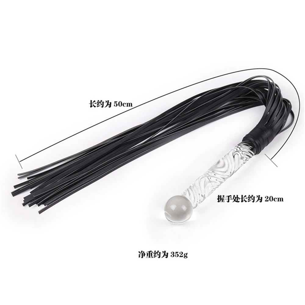  Equestrian 70CM Glass Handle Premium PU Leather Tassel Horse Whip /  Equestrian Riding Crop Whips . Ghoddosh