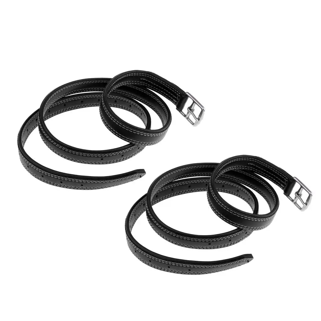 2pcs 51" x 1" Leather Stirrup Straps – Equestrian Stirrup Leathers with Stainless Steel Buckles