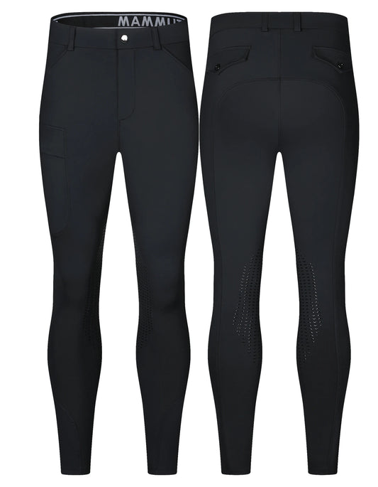Half-silicone breeches for men; equestrian pants for men; high-elasticity, slim-fit, quick-drying - Ghoddosh