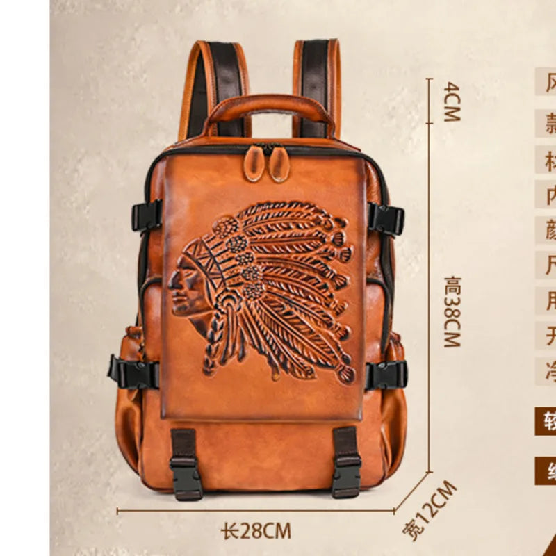 2025 New Handmade Backpack Genuine Leather Cowhide Backpack . Ghoddosh 