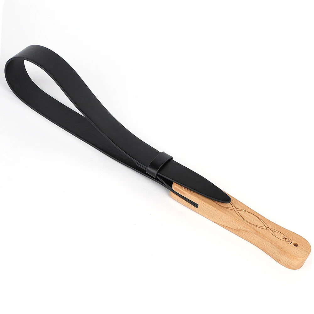 Equestrian 74CM PU Leather Horse Whip with Wooden Hand - Ghoddosh