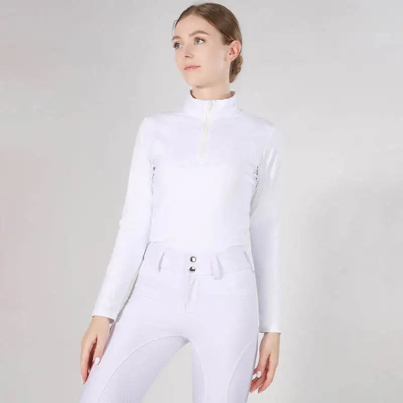 Western Zipper Horseback , Long Sleeve  Equestrian Tops