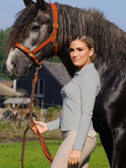 Burgundy Horse Riding T-Shirt / Women Soft Equestrian Long Sleeve Tops / Available in colors - Ghoddosh.com
