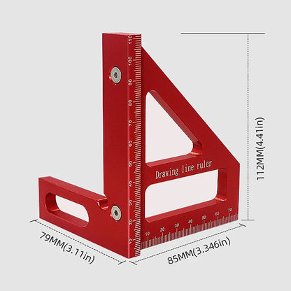 High Precision Woodworking Square: Aluminum Miter Triangle Ruler @ ghoddosh.com