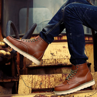 Genuine Leather Men Desert Boots , Men  High Quality Soft Sole  Lace Up Boots - ghoddosh.com