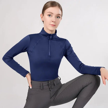Western Zipper Horseback , Long Sleeve  Equestrian Tops