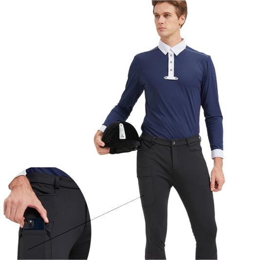 Professional Men's Equestrian Pants / Full Silicone Anti-Slip Horse Riding Pants . Ghoddosh