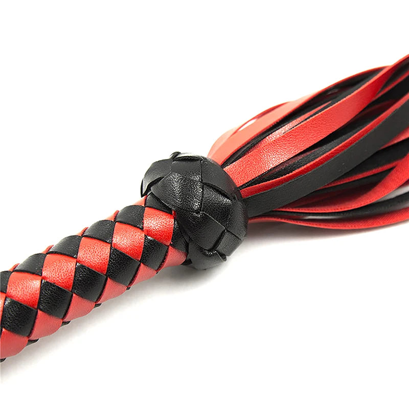 Equestrian Leather Horse Riding Whip With Woven Handle . Ghoddosh 