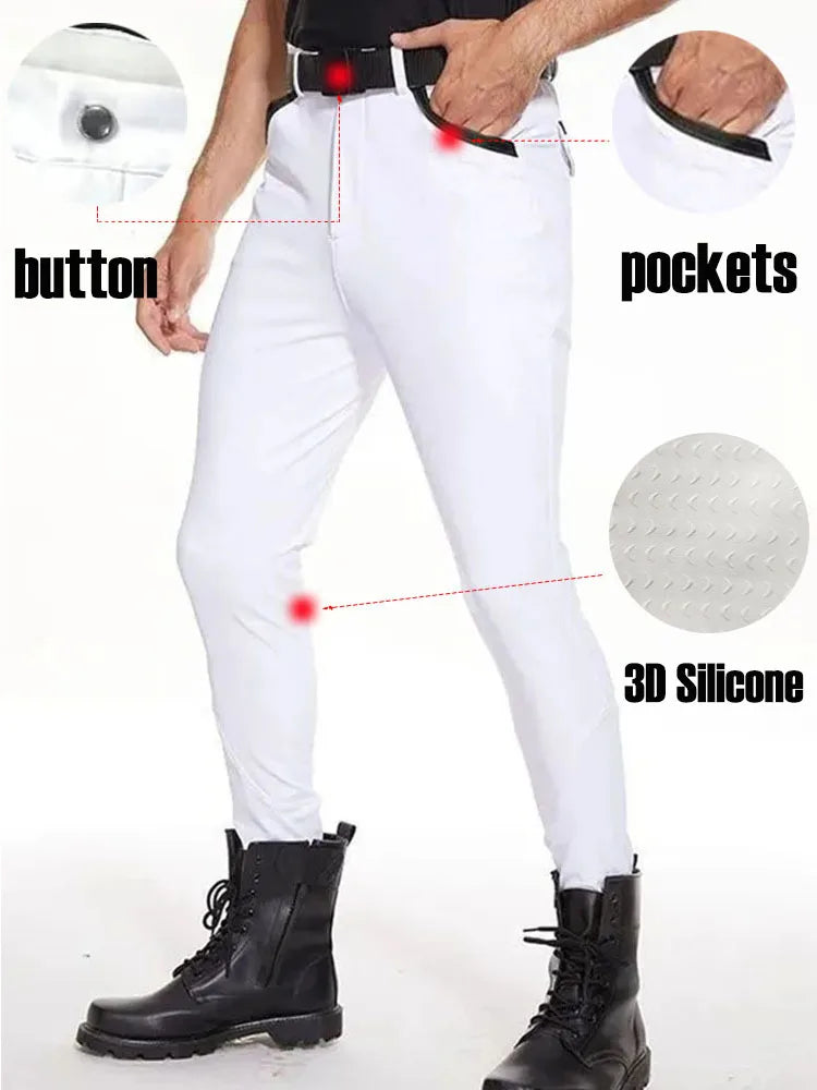Men Horse Riding Pants  Equestrian Silicone Men Leggings - Ghoddosh