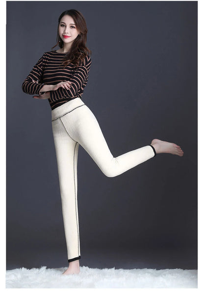 Women Leggings, Seamless High Waist Thick Padded Thermal Tight Riding Pants - ghoddosh.com