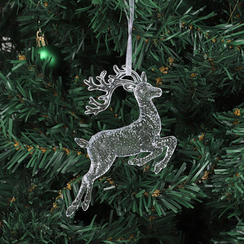 Acrylic Christmas Ornaments Clear Flying Unicorn - Xmas Tree Hanging Pendants  Decorations @ghoddosh.com