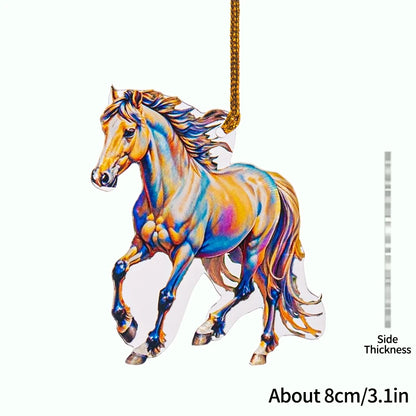 2D Acrylic Horse  Hanging Christmas Tree Ornaments - Ghoddosh.com