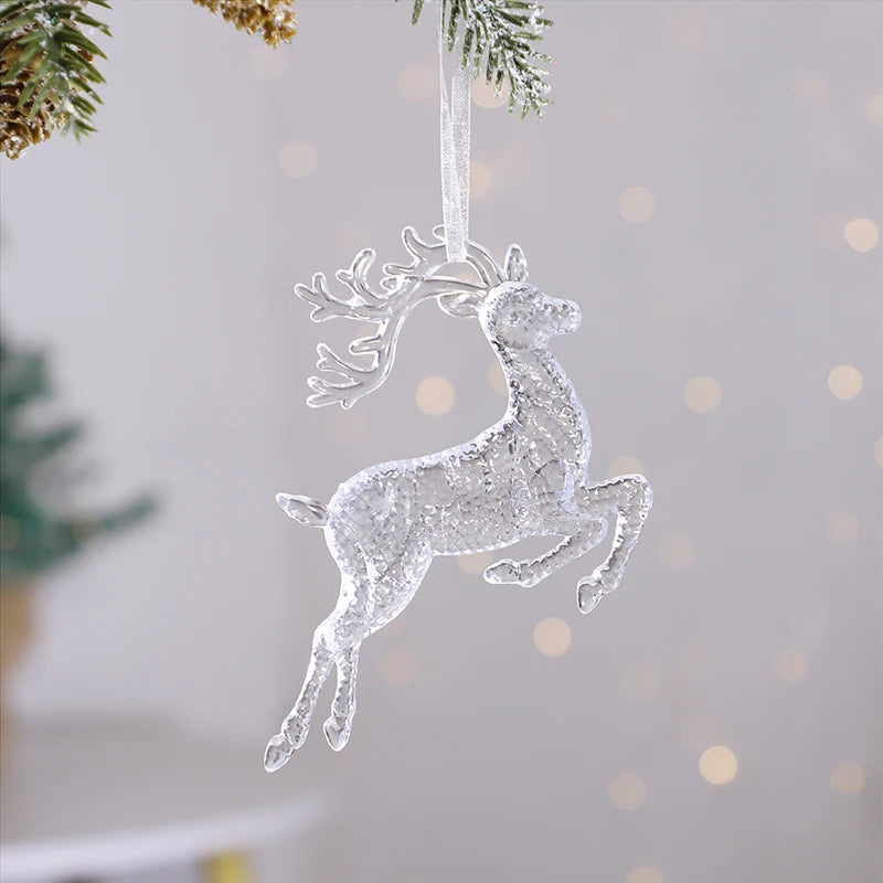 Acrylic Christmas Ornaments Clear Flying Unicorn - Xmas Tree Hanging Pendants  Decorations @ghoddosh.com