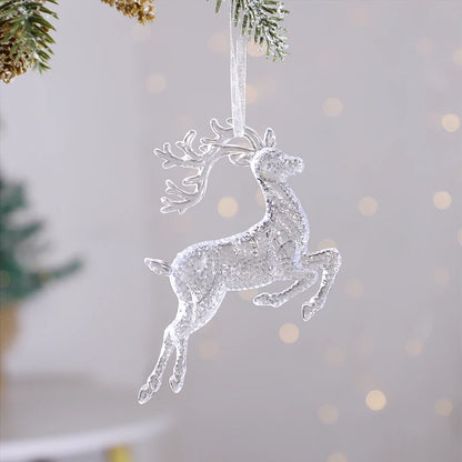 Acrylic Christmas Ornaments Clear Flying Unicorn - Xmas Tree Hanging Pendants  Decorations @ghoddosh.com