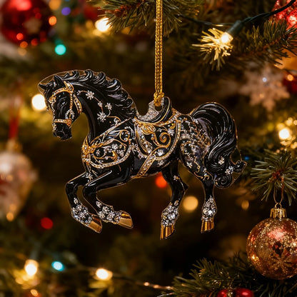2D Acrylic Horse  Hanging Christmas Tree Ornaments - Ghoddosh.com