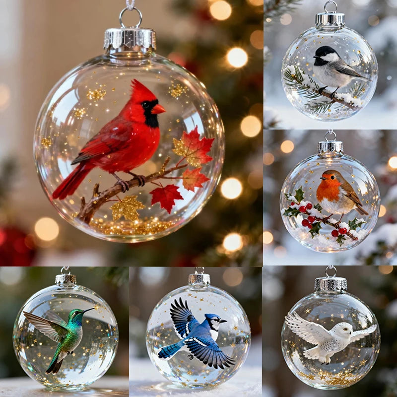 Nature's Birds Clear Christmas Ornament, Hummingbird Christmas Tree Ornaments @ghoddosh.com
