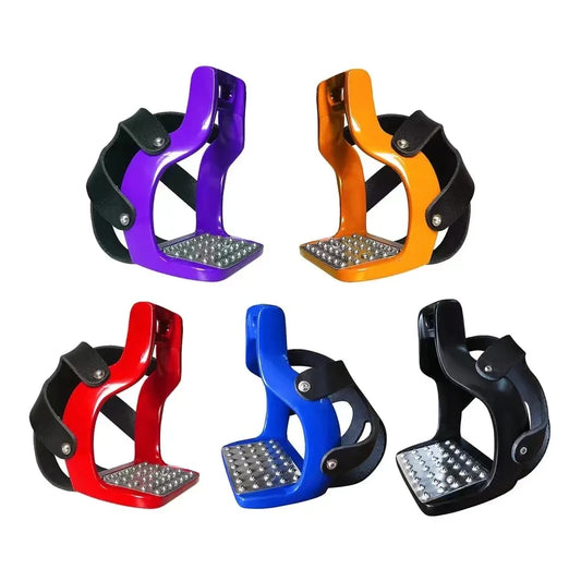 Equestrian /  Horse Riding Safety Saddle Stirrups / Flexible Die-Cast Aluminum Riding Saddle with Net Cover Non-slip  Pedal