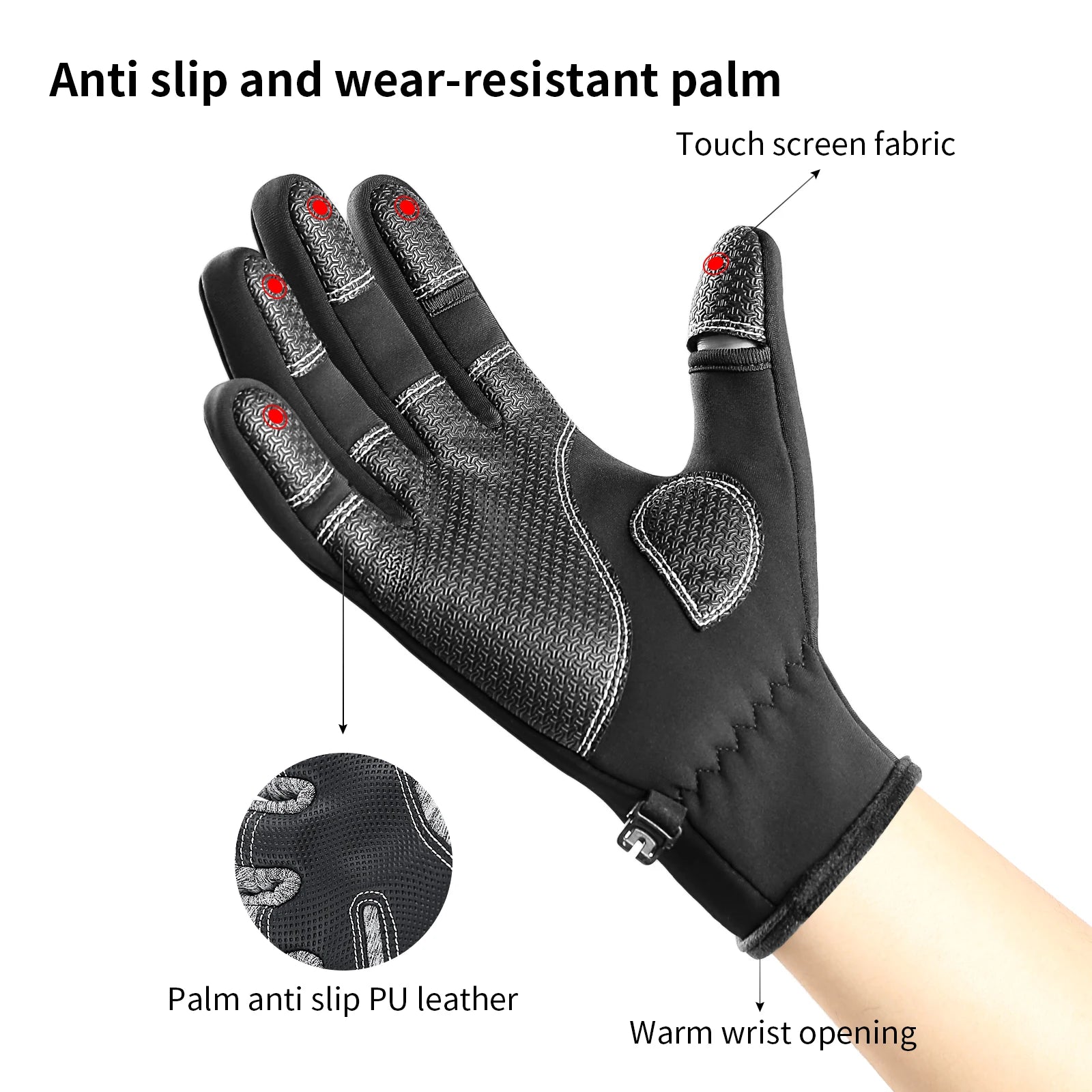 Unisex Winter Warm Outdoor Riding   Non-slip Gloves /  Two-finger Touch Screen  - mobile friendly