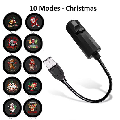 USB-Powered LED Night Light with 10 Christmas Patterns / 360°Rotation @ ghoddosh.com