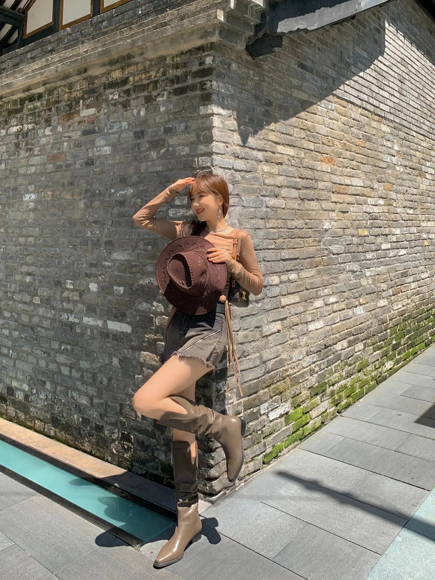 2026 New Cow Leather Round Toe Low Heels Winter Warm Riding Knee Boots  - ghoddosh.com