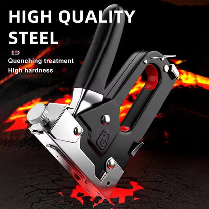 Heavy Duty 4-in-1 Staple Gun for Upholstery, DIY & Carpentry – Manual Nail Gun with 800 Staples @ ghoddosh.com