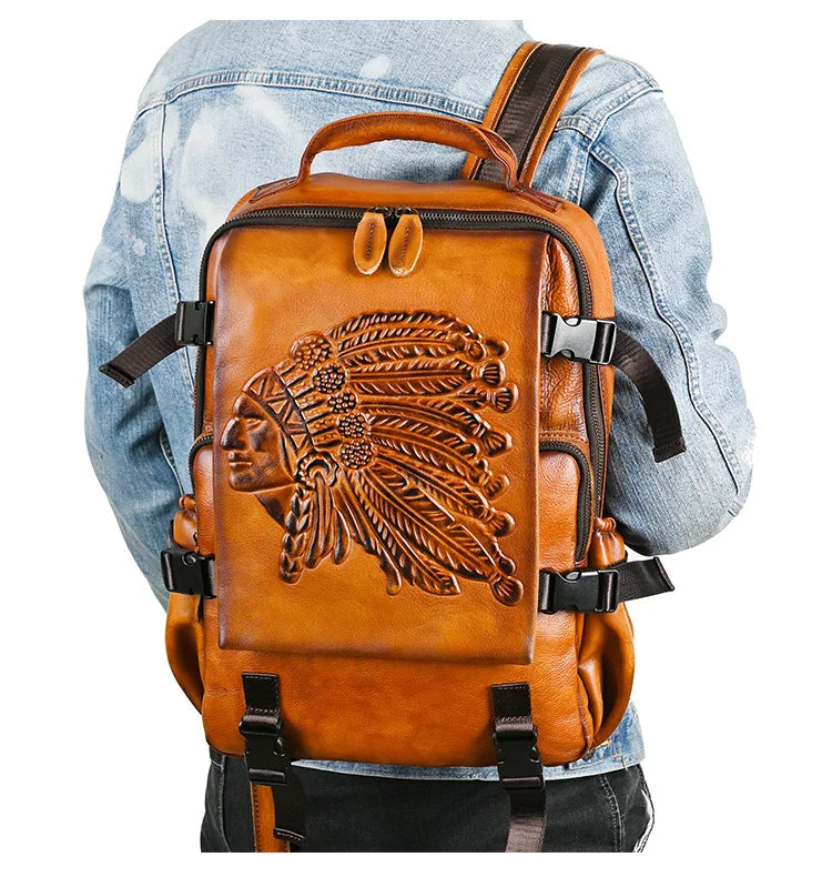 2025 New Handmade Backpack Genuine Leather Cowhide Backpack . Ghoddosh 