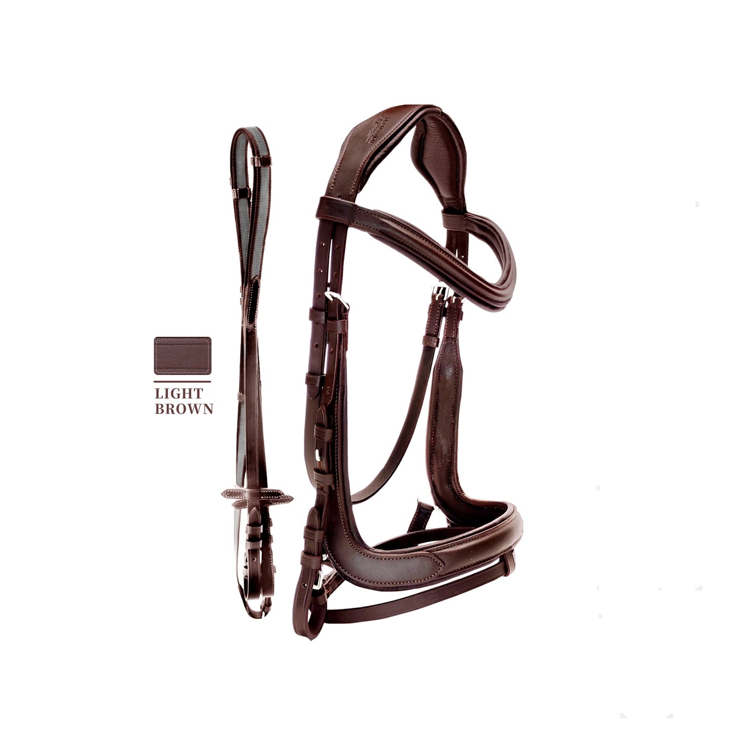 Leather Horse Riding bridle with anti-slip reins  
