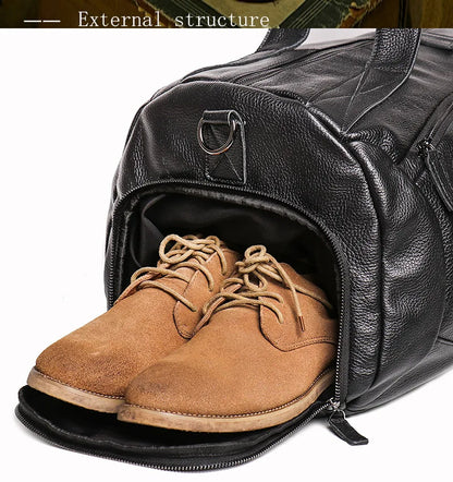 Men's Genuine Leather Handheld Bag, - Ghoddosh