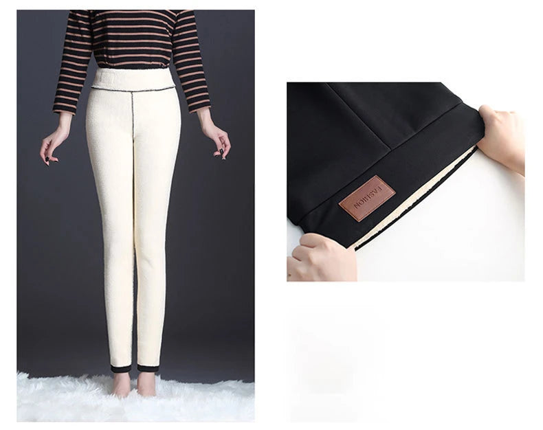 Women Leggings, Seamless High Waist Thick Padded Thermal Tight Riding Pants - ghoddosh.com
