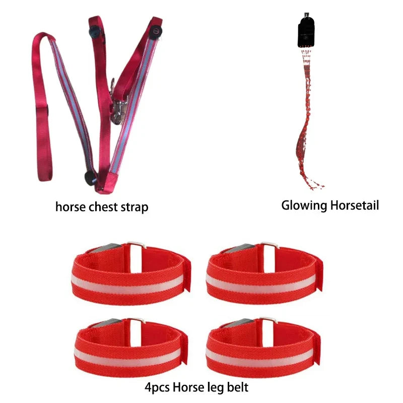 LED Horse Tack for Enhanced Visibility (Legs, Chest, Tail) - Ghoddosh
