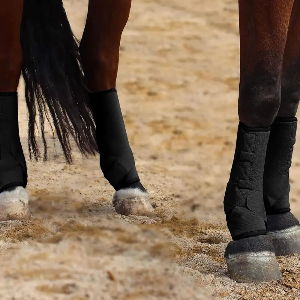 4pcs set  of Colorful Horse  Boots Easy To Wear Breathable Horse Leg Wraps - Ghoddosh