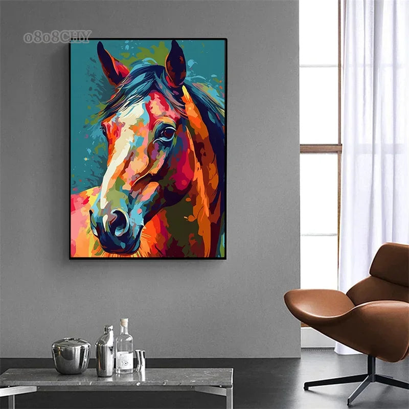 Horse Beautiful Posters and Prints Abstract Canvas Decoration