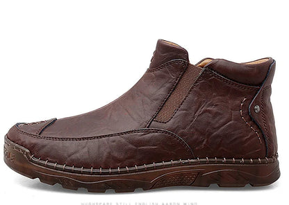 British Style  Comfortable Leather Ankle Boots For Him @ghoddosh.com