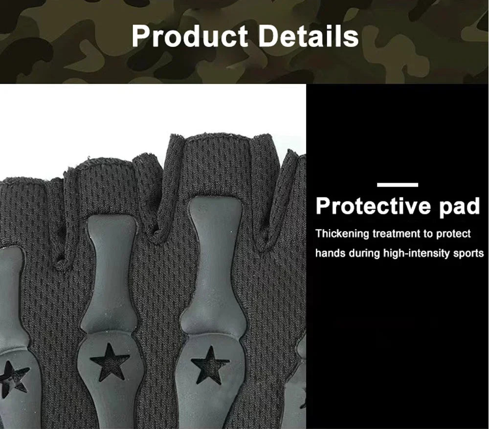 Skull Fingerless Riding Gloves – Non-Slip Half-Finger Riding Gloves