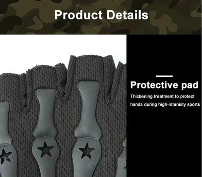 Skull Fingerless Riding Gloves – Non-Slip Half-Finger Riding Gloves