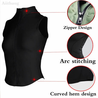 Women's High-Neck Zip-Up Equestrian Vest | Sleeveless Riding & Training Top @ ghoddosh.com