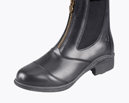 Cowhide Leather Short Equestrian Training Boots – YKK Zipper, English Style, Unisex