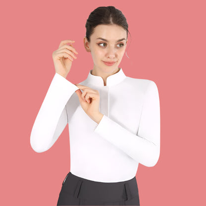 White Horse Riding  Woman long Sleeve T-Shirt
