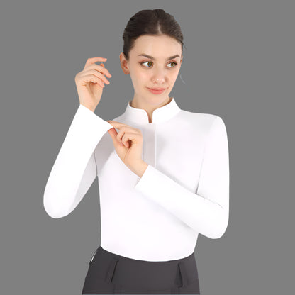 White Horse Riding  Woman long Sleeve T-Shirt