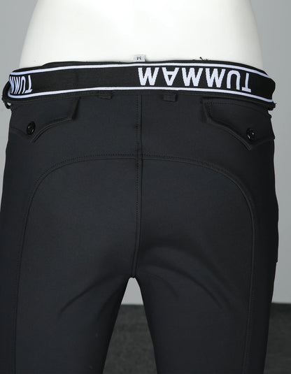 Half-silicone breeches for men; equestrian pants for men; high-elasticity, slim-fit, quick-drying - Ghoddosh