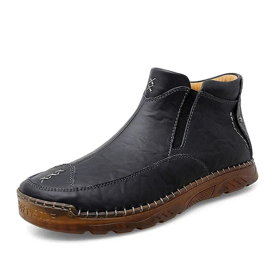 British Style  Comfortable Leather Ankle Boots For Him @ghoddosh.com
