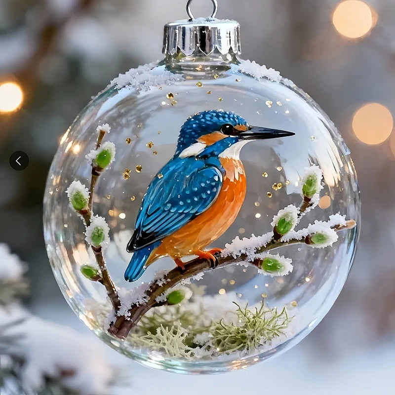 Nature's Birds Clear Christmas Ornament, Hummingbird Christmas Tree Ornaments @ghoddosh.com