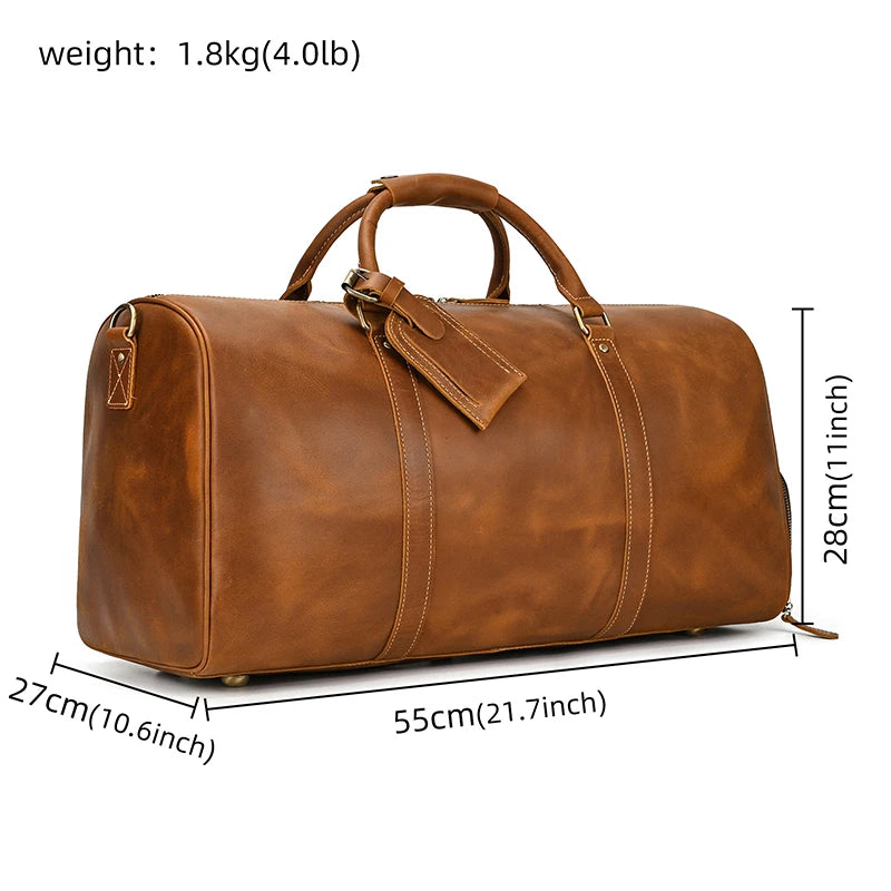 Luxury Genuine cow Leather Equipment Travel Bag - Ghoddosh 
