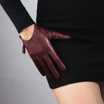 Touchscreen Women Genuine Leather Goatskin Gloves . Ghoddosh 