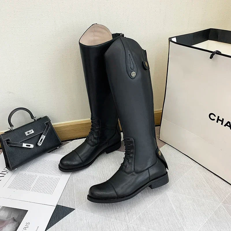 Equestrian  Non-Slip - Plush Inside Horse Riding  Leather  Boots  ghoddosh.com